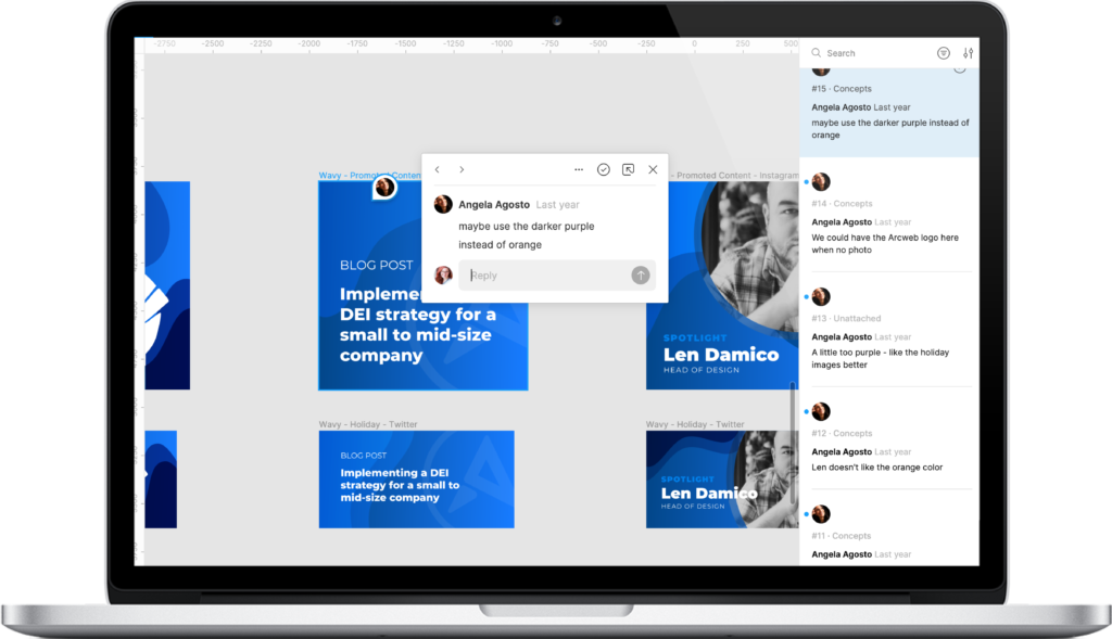Figma Design Tiles and Comments